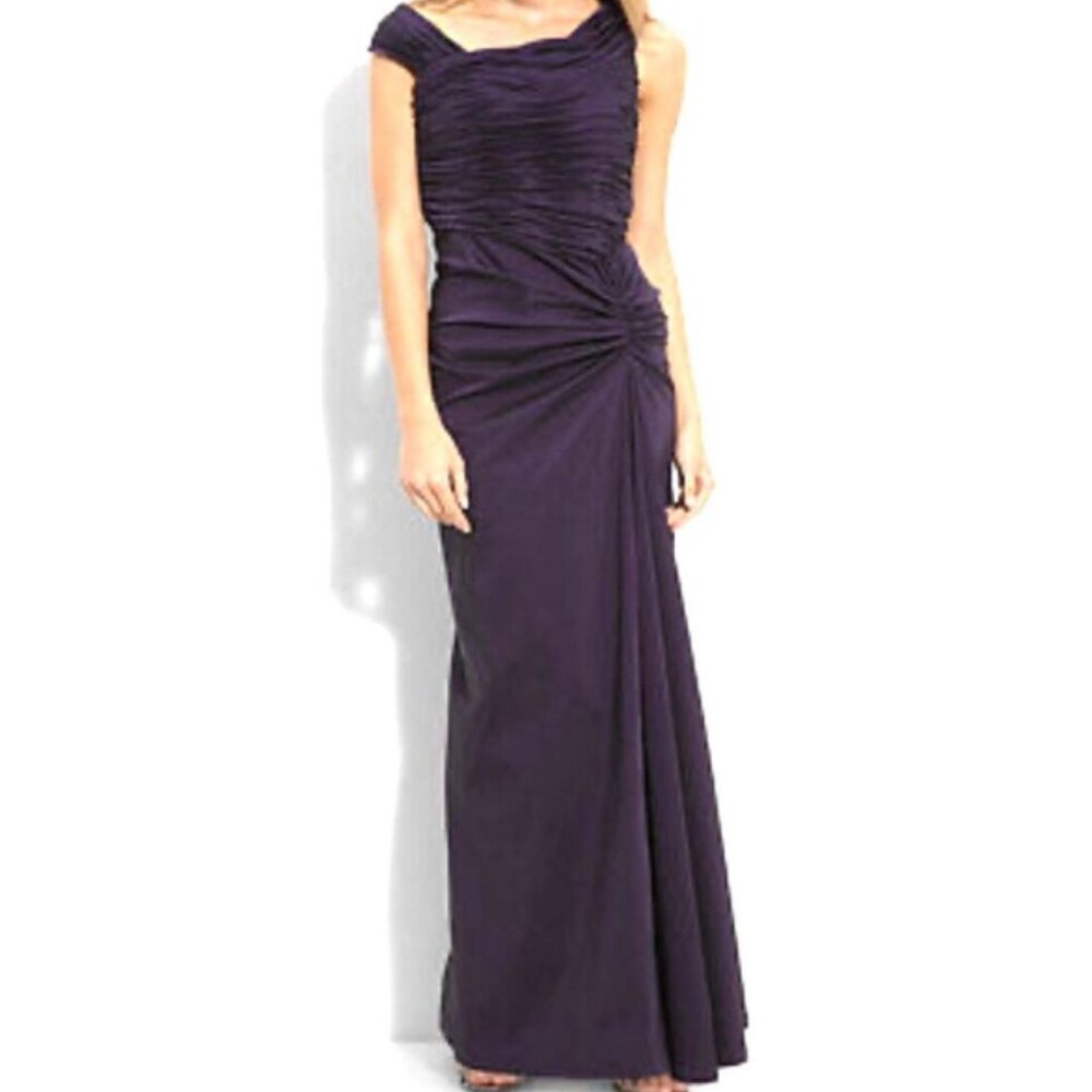ADRIANNA PAPELL Occasions Sleeveless Ruched Purple Formal Maxi Gown size 4